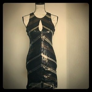 Guess size small black & silver sequin dress